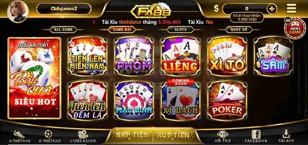 Macau Club sở hữu vô vàn game bài chất lượng cao