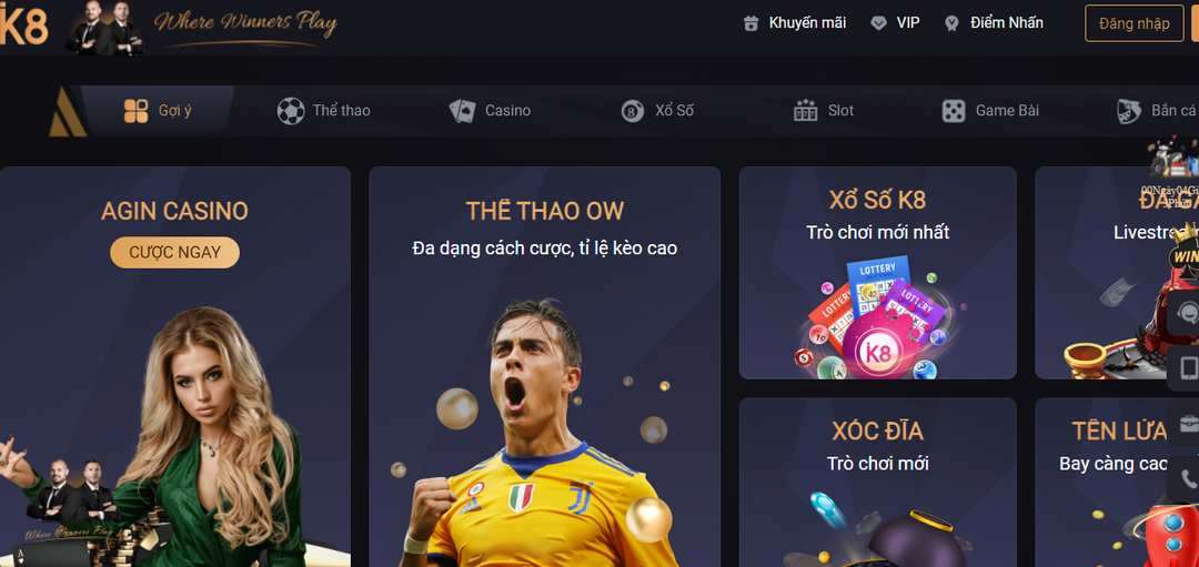 k8 là thiên đường tuyệt đỉnh cho mọi game thủ ghé chơi